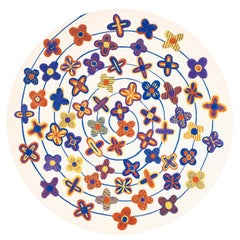 Dame Zandra Rhodes „Energy Garden Daisies“ – handgetufteter Teppich, 6,5 x 6,5 ft