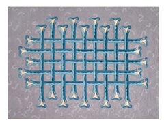 Dame Zandra Rhodes Energy Garden Lilies 8.5 x 11.5 ft hand-tufted rug