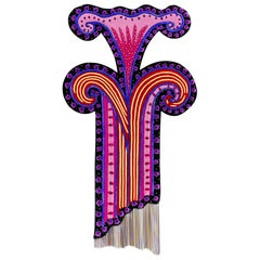 Dame Zandra Rhodes Energy Garden Lilies 8.5 x 11.5 ft hand-tufted tapestry