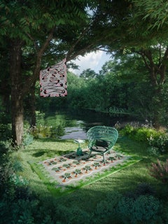 Dame Zandra Rhodes Energy Garden Lipsticks 6.5 x 10 ft hand-tufted Wool Rug