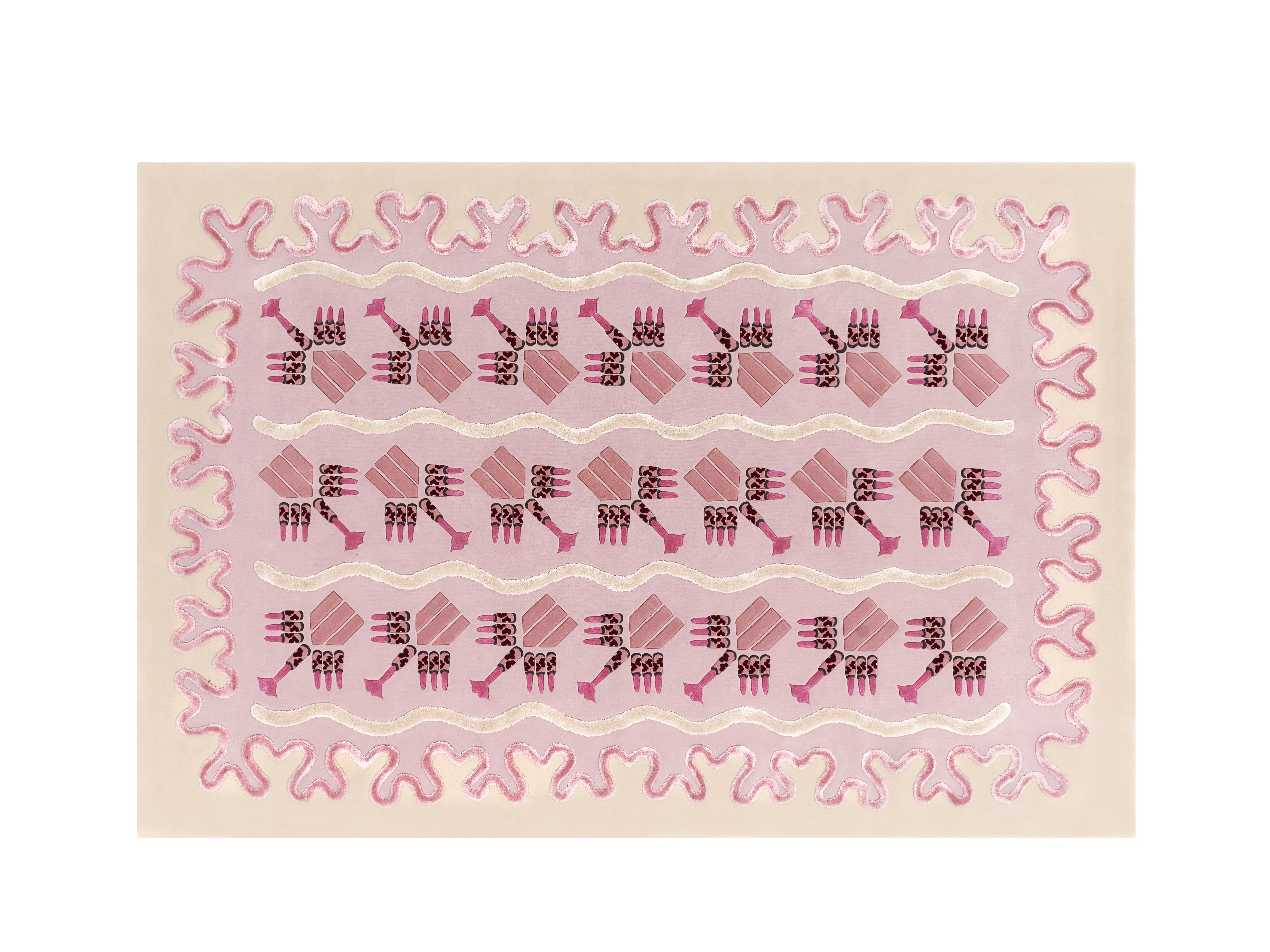 Dame Zandra Rhodes Energy Garden Lipsticks 6.6 x 10 ft hand-tufted Rug