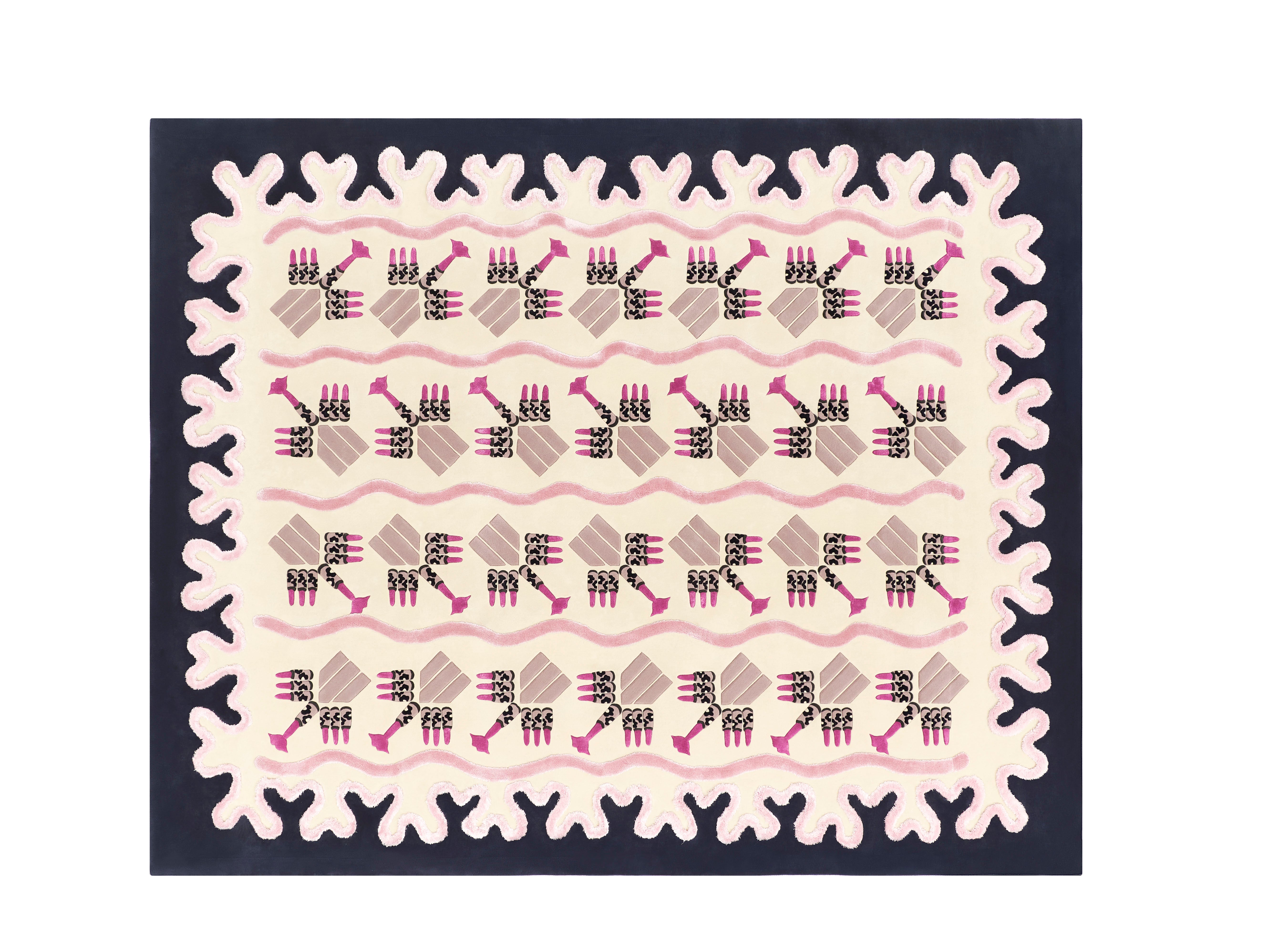 Dame Zandra Rhodes „Energy Garden“ Lippenstifte – 8 x 10 ft handgetufteter Wollteppich