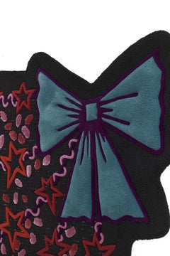 Dame Zandra Rhodes Energy Garden Stars&Bows 4 x 5 ft hand-tufted Wool Rug