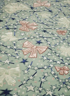Dame Zandra Rhodes Energy Garden Stars&Bows 8 x 10 ft hand-tufted Wool Rug