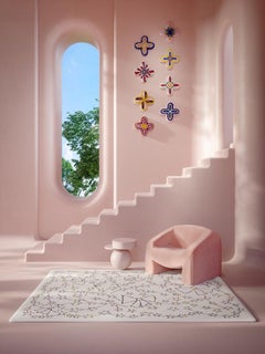 Dame Zandra Rhodes Energy Garden Stars&Bows 8 x 10 ft hand-tufted Wool Rug
