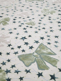 Dame Zandra Rhodes Energy Garden Stars&Bows 8 x 10 ft hand-tufted Wool Rug