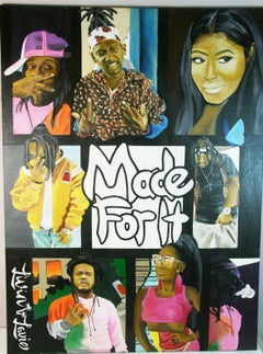 HIP HOP Group " Made For It" Oversized Multi Figure Oil Painting