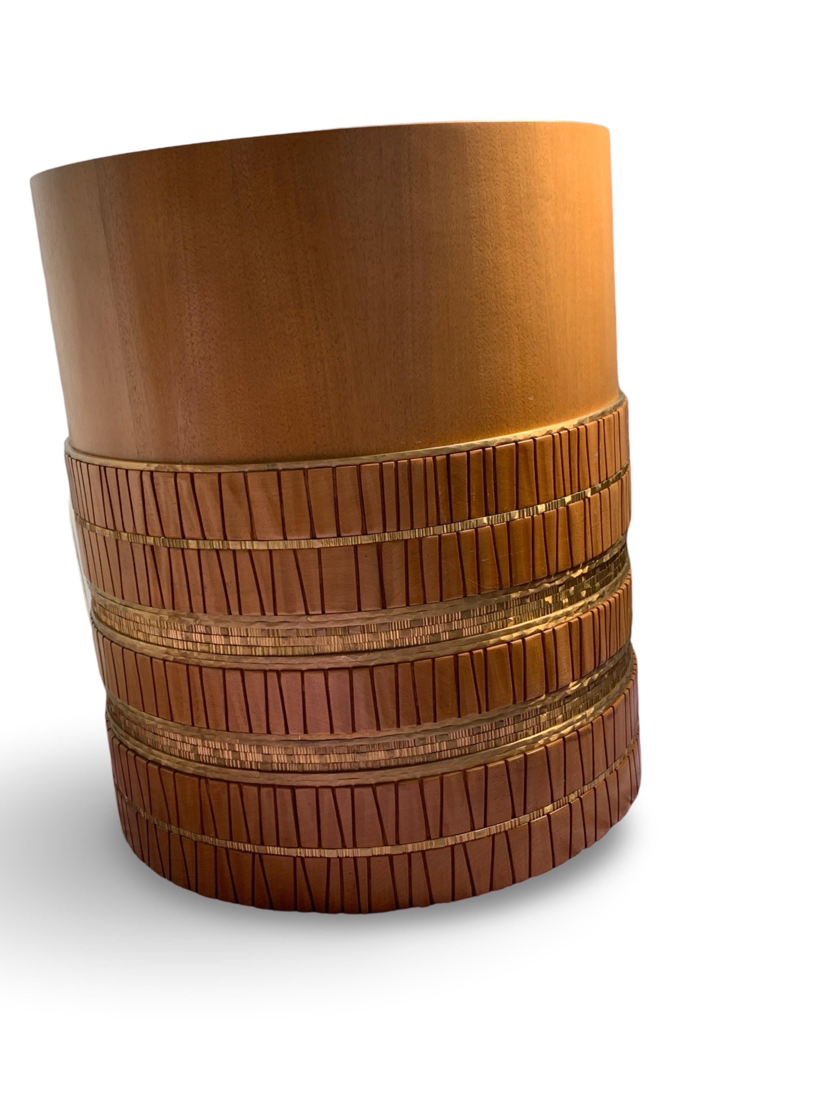 Damian Jones Furniture as Art Wood and Brass Tribal Side or Coffee Table n°1 en vente 2