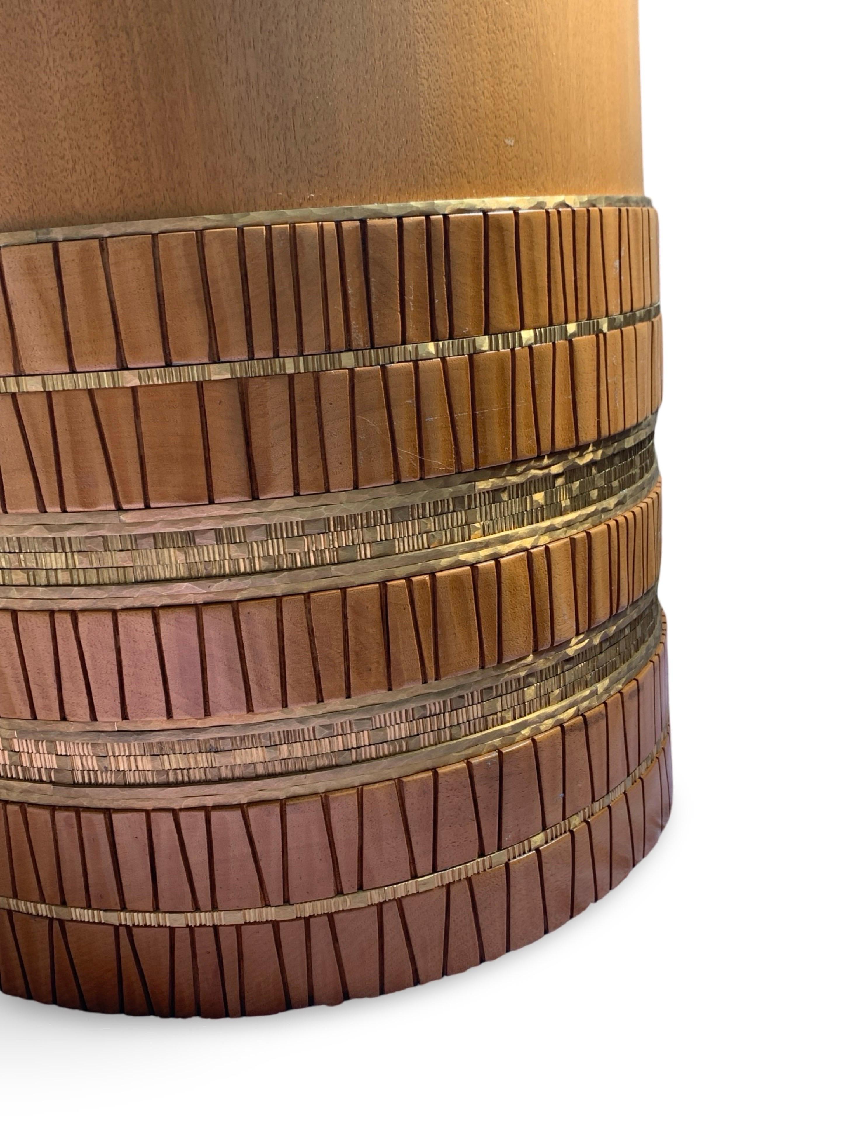 Damian Jones Furniture as Art Wood and Brass Tribal Side or Coffee Table n°1 en vente 3