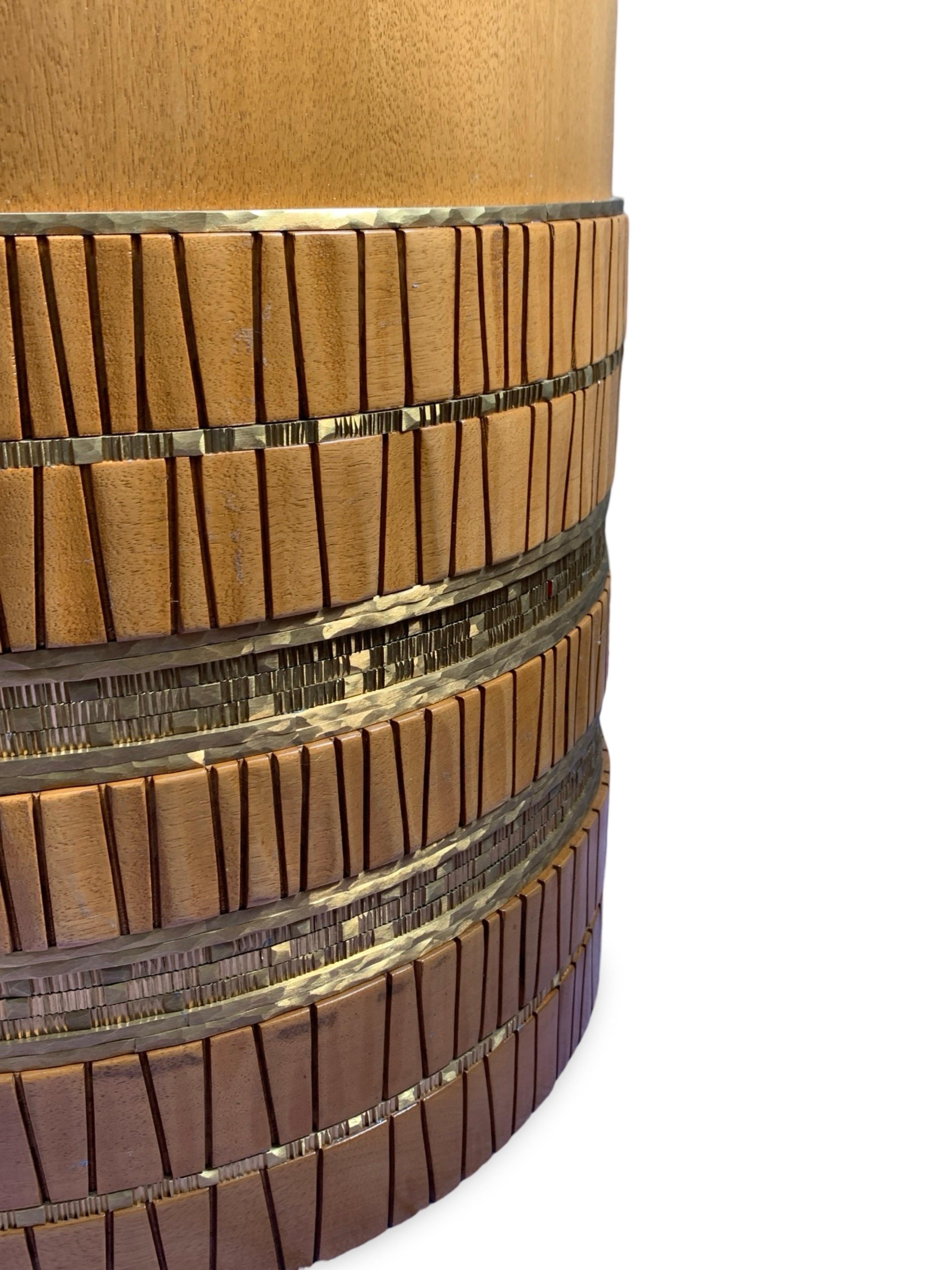 Damian Jones Furniture as Art Wood and Brass Tribal Side or Coffee Table n°1 en vente 4