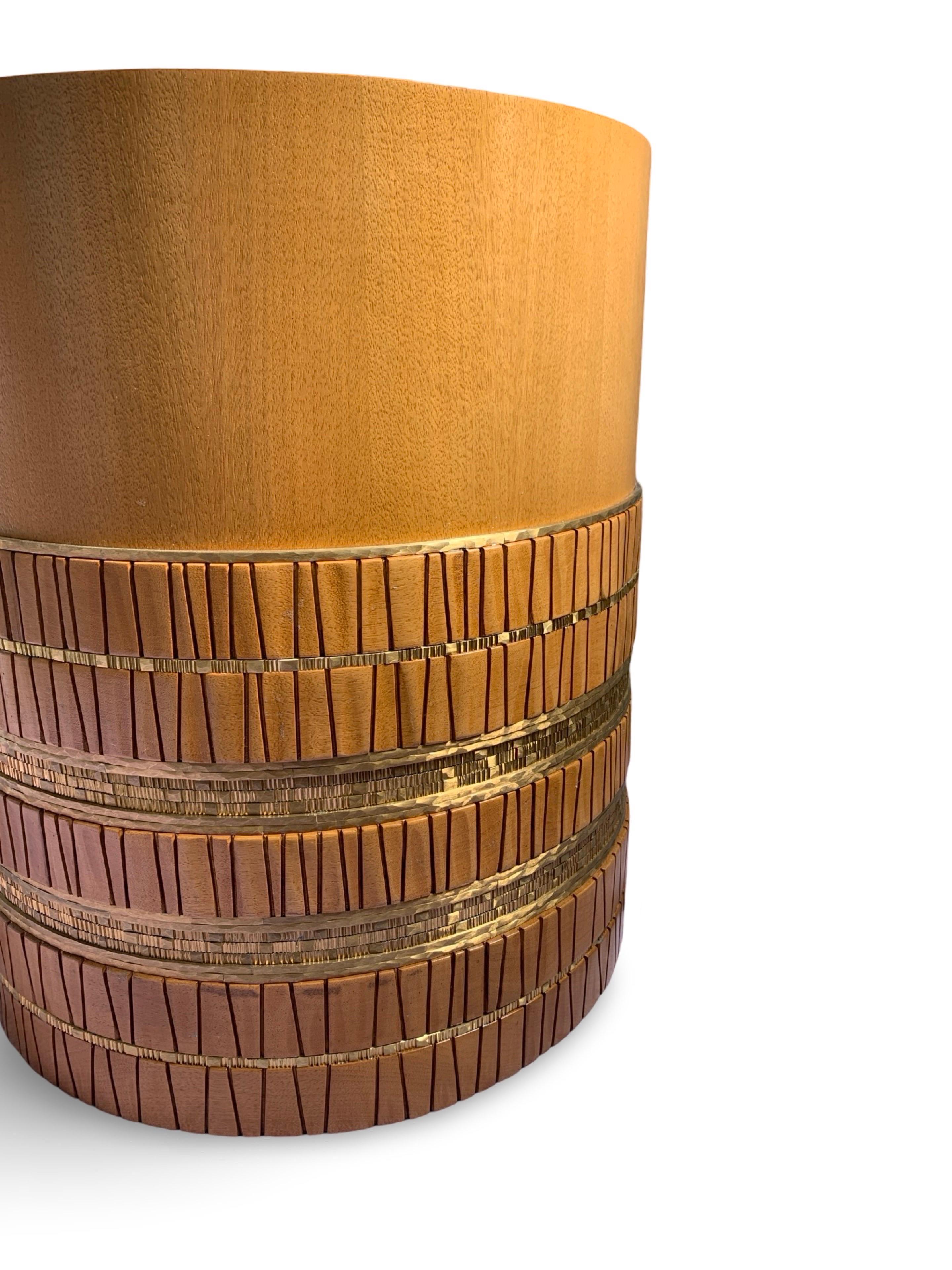 Américain Damian Jones Furniture as Art Wood and Brass Tribal Side or Coffee Table n°1 en vente