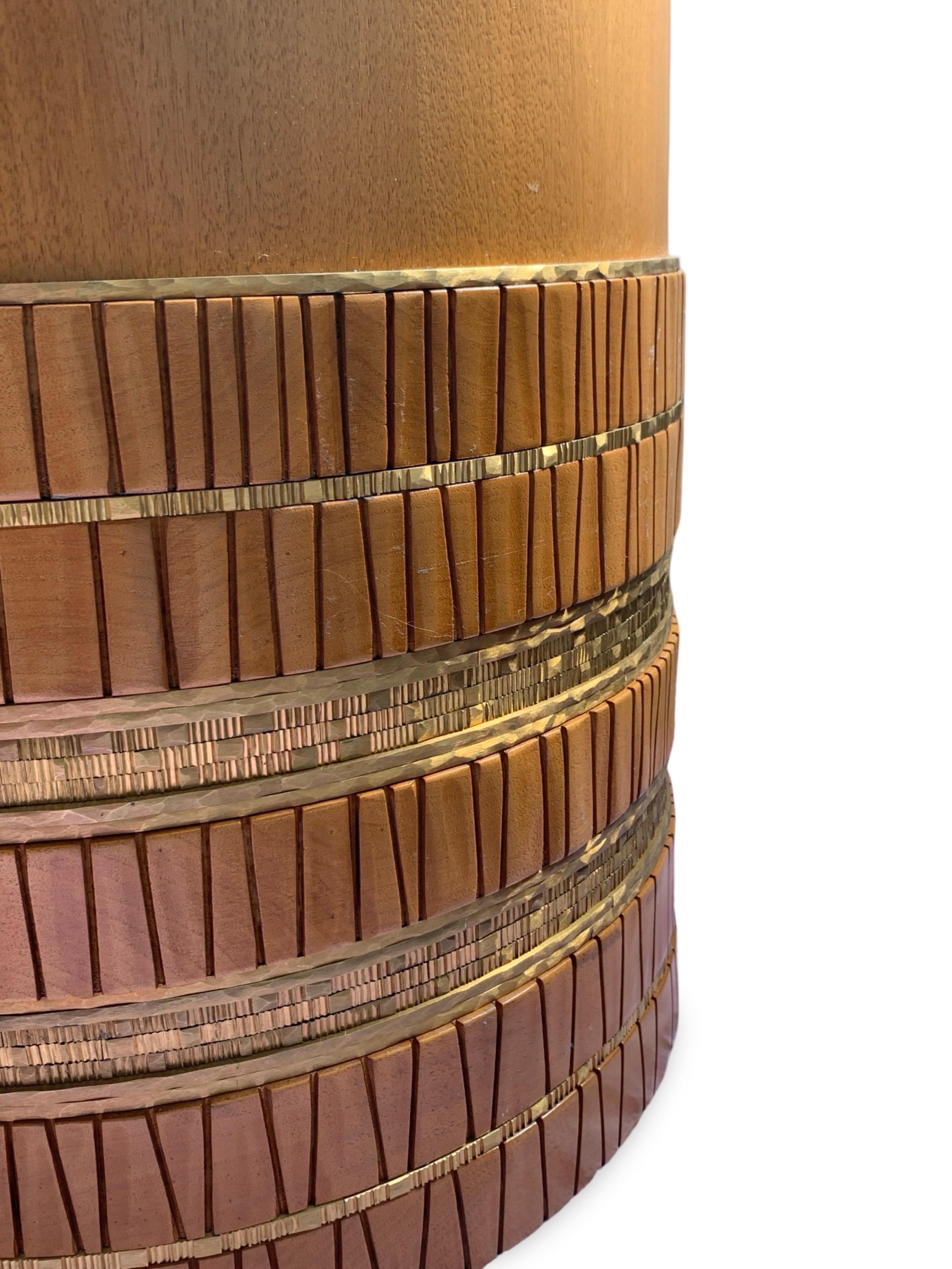 Fait main Damian Jones Furniture as Art Wood and Brass Tribal Side or Coffee Table n°1 en vente