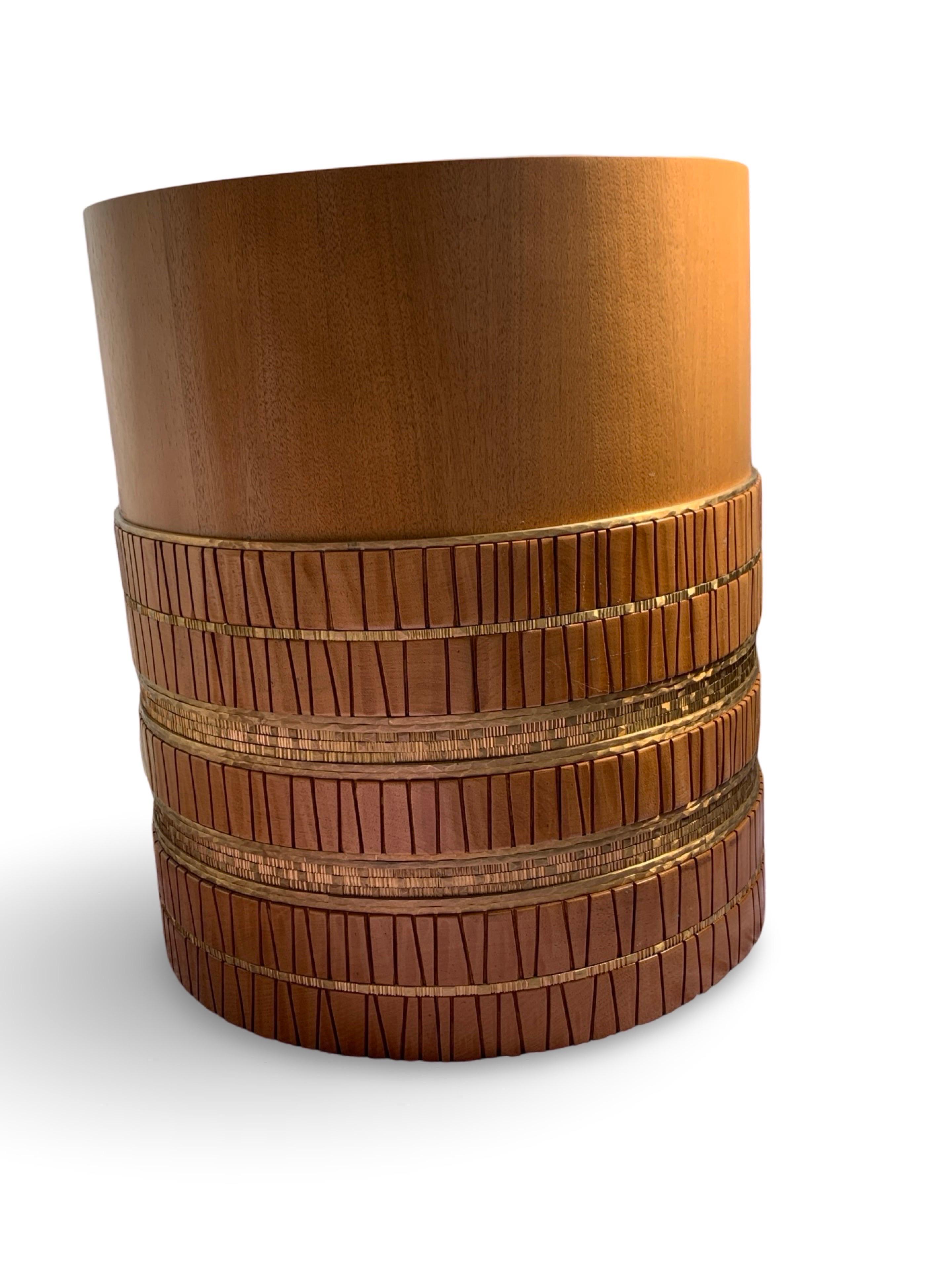 Damian Jones Furniture as Art Wood and Brass Tribal Side or Coffee Table n°1 en vente 1
