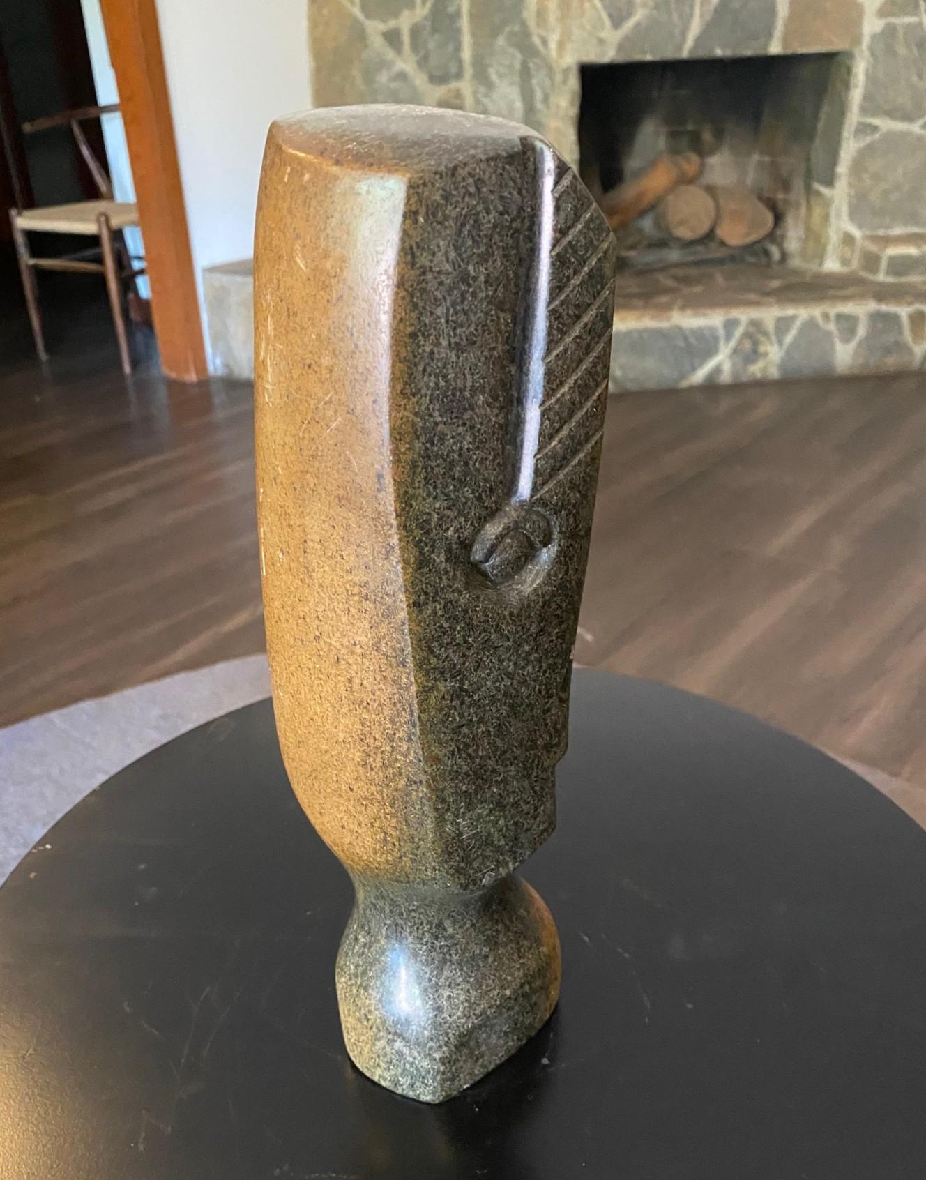 Damian Manuhwa Signed African Zimbabwean Shona Abstract Figure Stone Sculpture For Sale 2