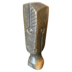 Damian Manuhwa Signed African Zimbabwean Shona Abstract Figure Stone Sculpture