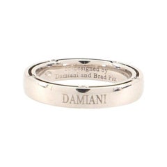 Damiani 10 Diamonds D.Side Wedding Band Ring 18K White Gold with Diamonds