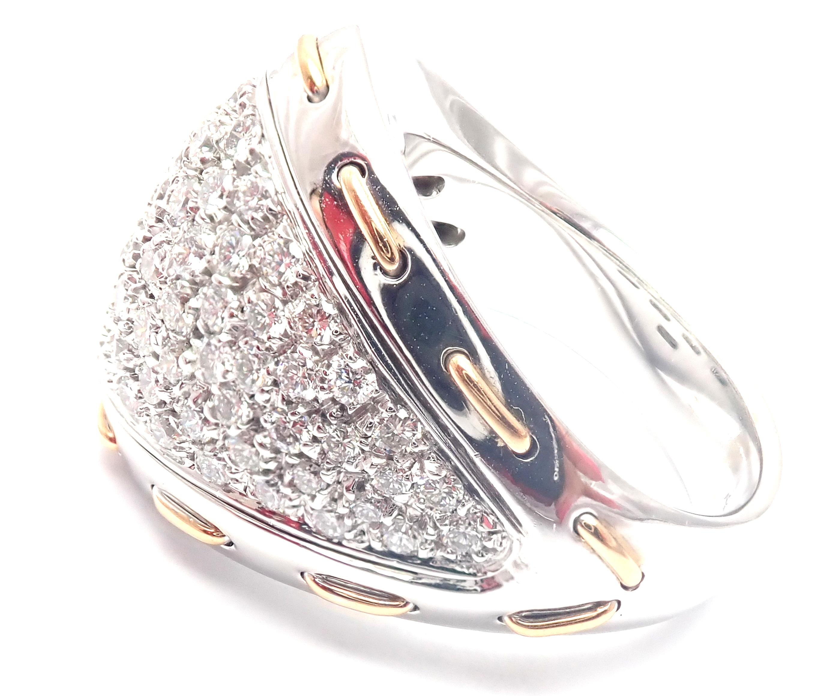 Women's or Men's Damiani 1.36 Carat Diamond Cocktail White Gold Ring For Sale