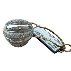 Damiani 1.85ct Pave Diamond Ring Wedding Band 18K White Gold F Color VS Clarity