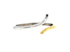Bracciale rigido Damiani in oro bicolore 18 carati con diamante rotondo da 0,02 carati, H-SI1