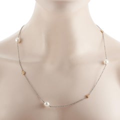 Damiani 18K White and Rose Gold Pearl Necklace