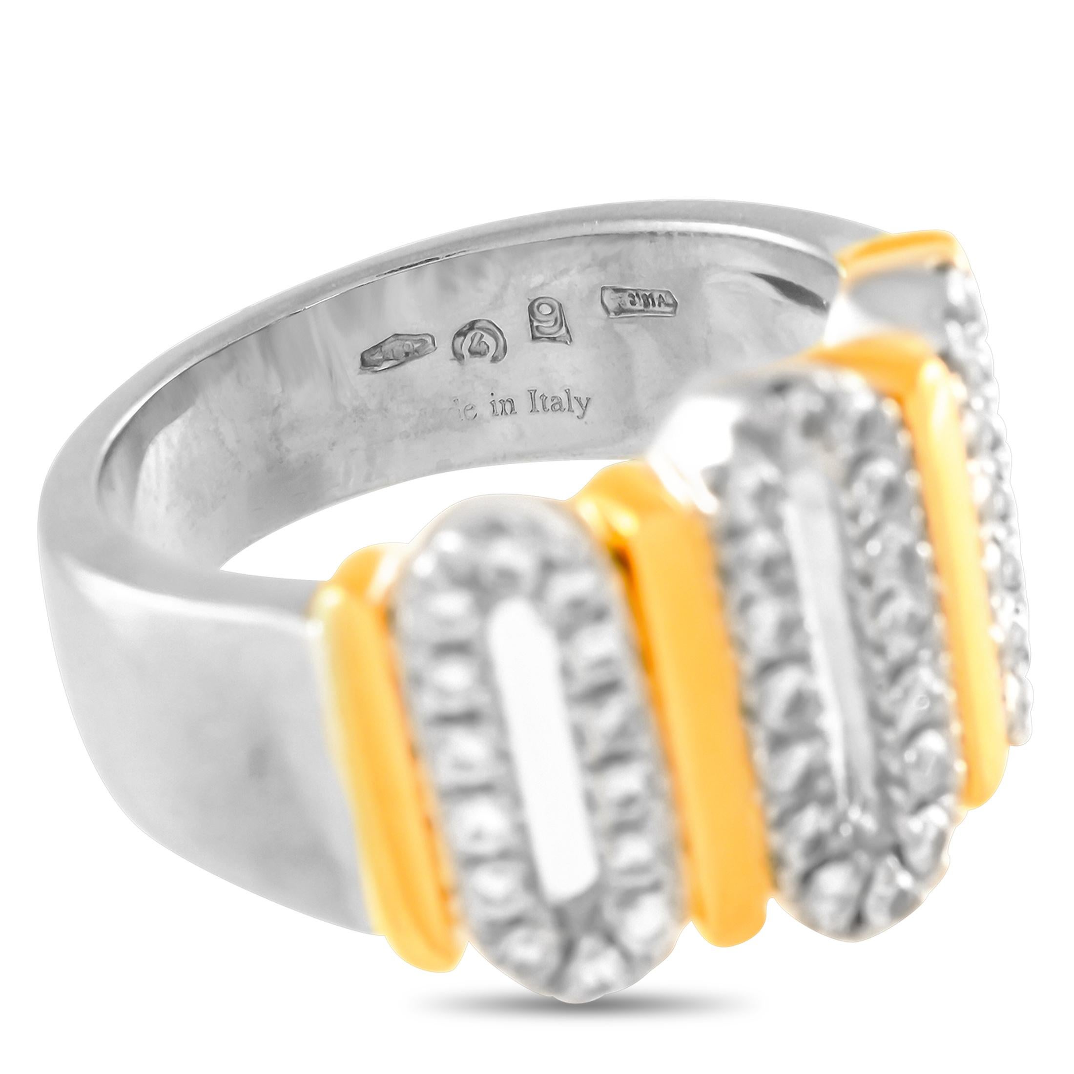Women's Damiani 18K White and Yellow Gold 0.44ct Diamond Ring For Sale