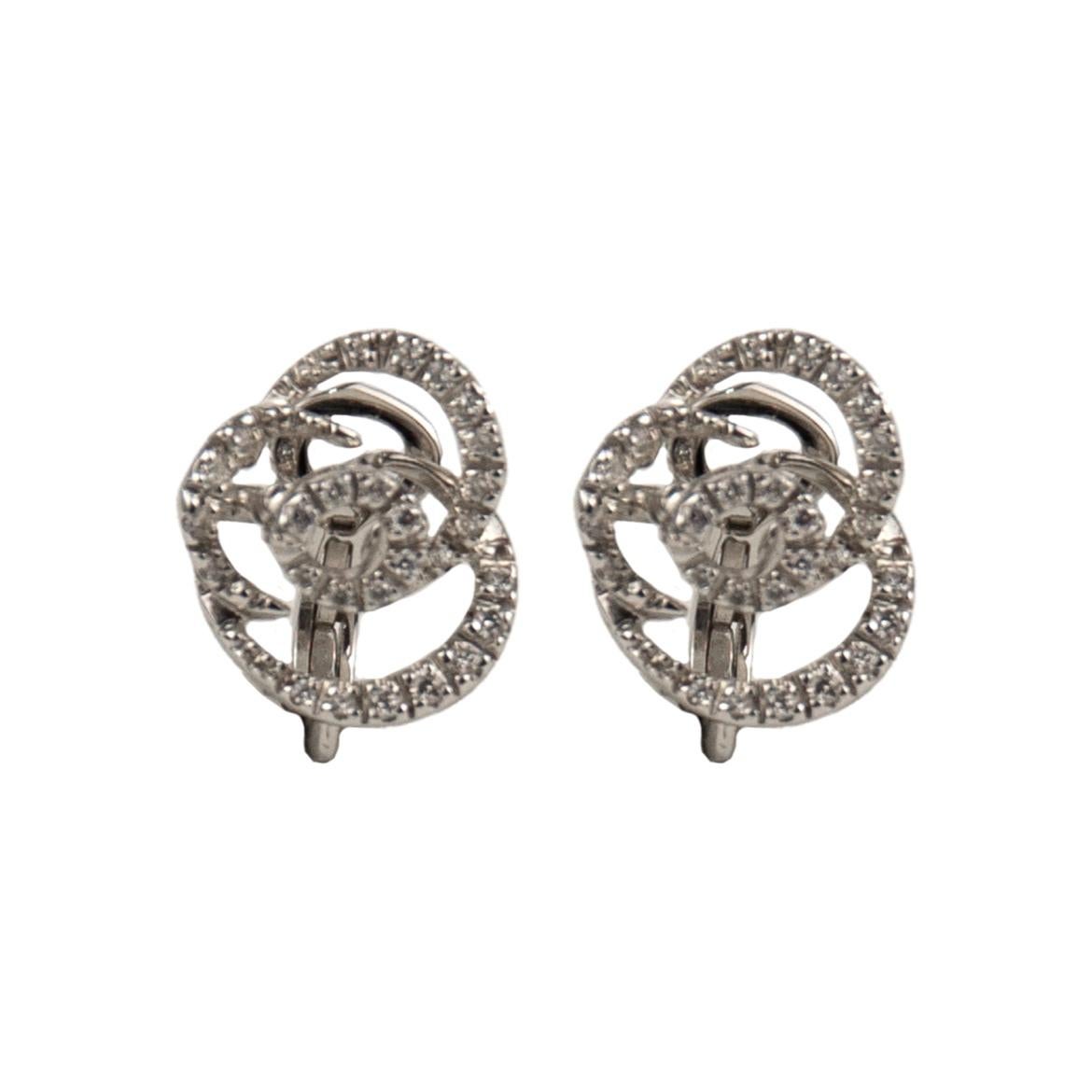 Pendientes Damiani Oro Blanco 18k 0,35ctw Diamante Rosa