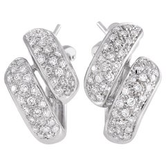 Damiani 18K White Gold 1.72 Ct Diamond Earrings