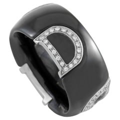 Damiani 18K White Gold Diamond and Ceramic Ring