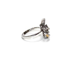 Damiani 18K White Gold Diamond Flower Ring