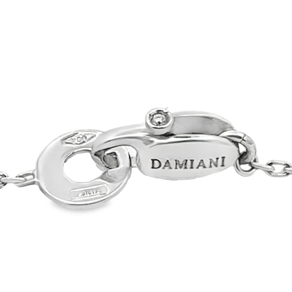 Damiani 18K White Gold Diamond Necklace In New Condition For Sale In Newton, MA