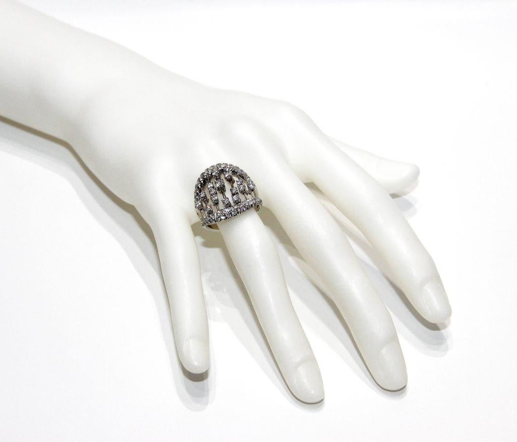 Brilliant Cut Damiani 18K White Gold Diamond Ring For Sale