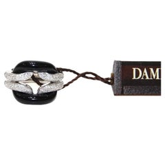 Damiani Ring aus 18 Karat Weißgold mit Onyx und Diamanten