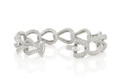 Damiani 18K White Gold Pavé Diamond Link Bracelet – 6.50 Carats