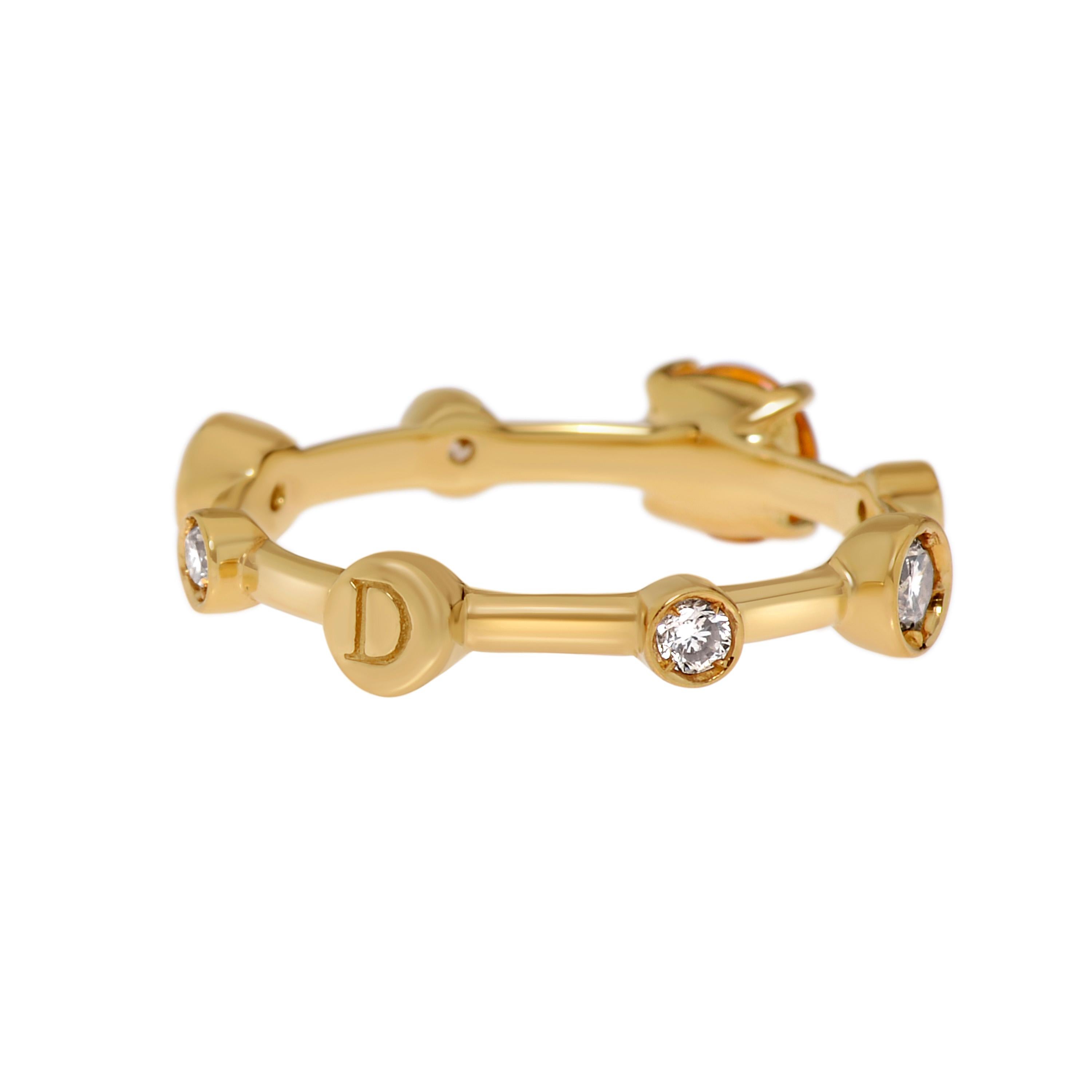 Damiani Ring aus 18 Karat Gelbgold mit Topas und Diamanten Gr. 7,5 (Zeitgenössisch) im Angebot