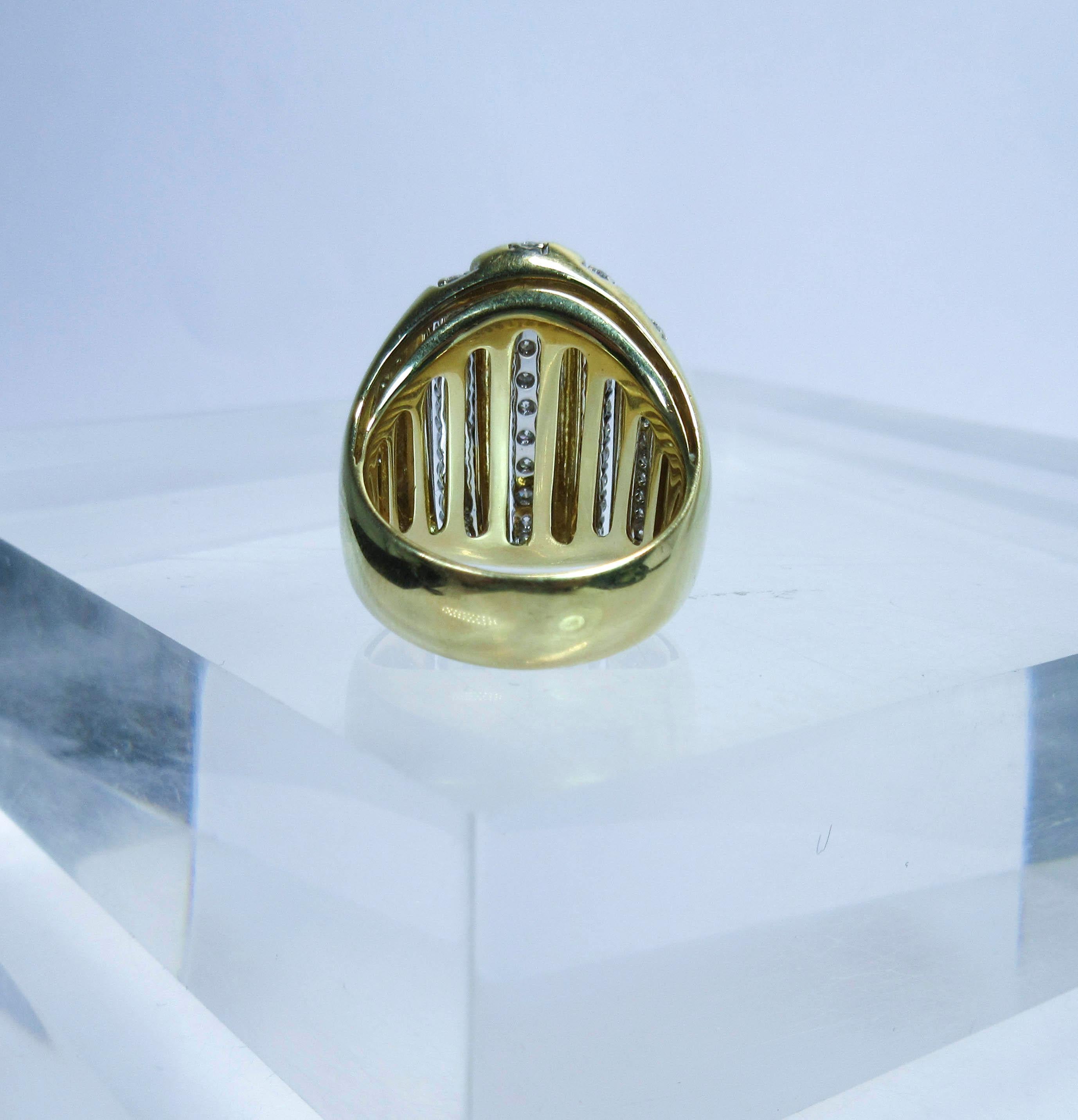 Damiani 18 Karat Yellow Gold Diamond Accent Ring For Sale 4