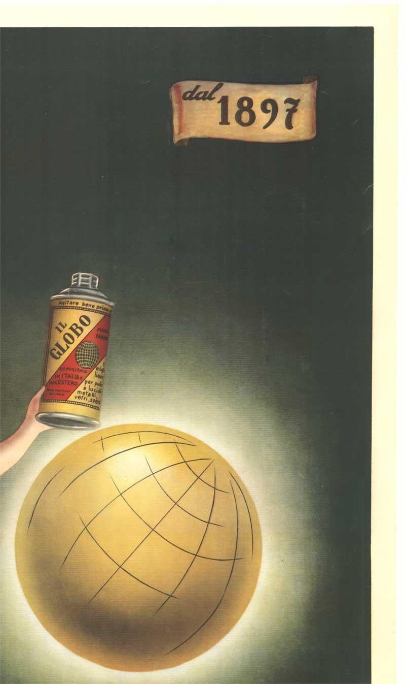Original Il Globo, Spendor de Metali vintage Italian poster - American Modern Print by Damiani