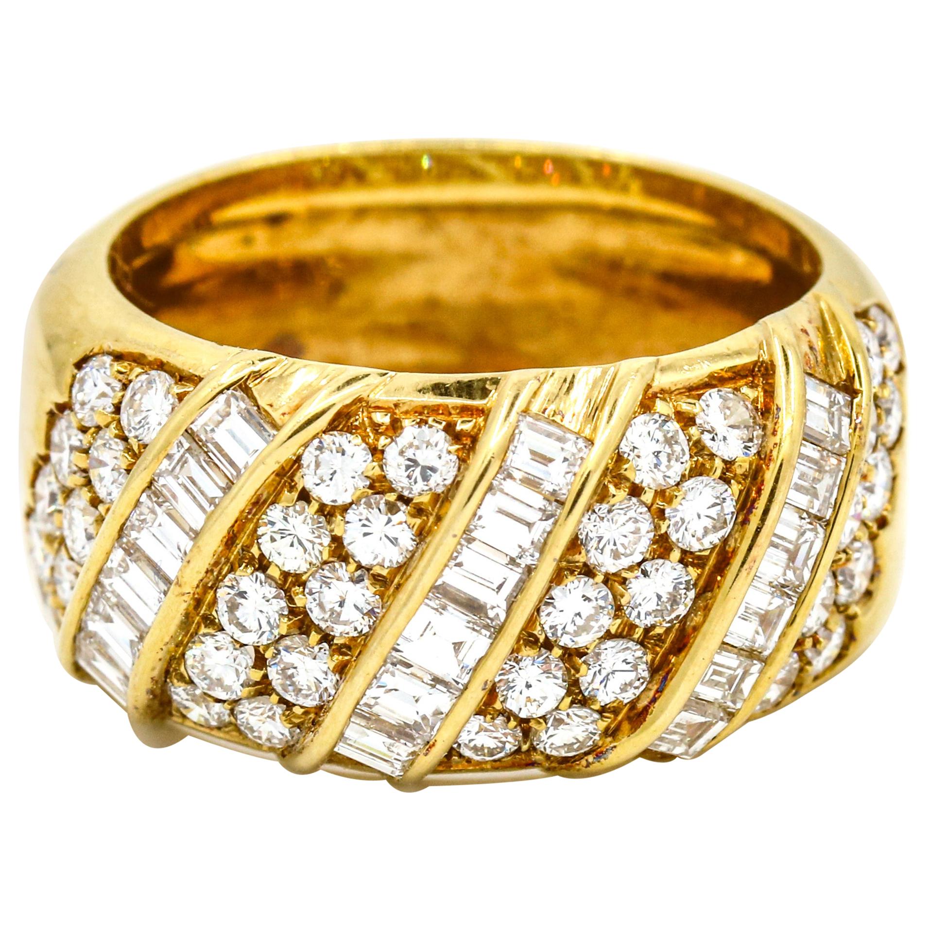 Damiani 2.00 Carat 18 Karat Yellow Gold Diamond Band Ring For Sale