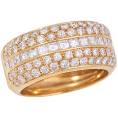 Damiani 2.20 Carat Diamond and 18 Karat Gold "Band" Style Ring