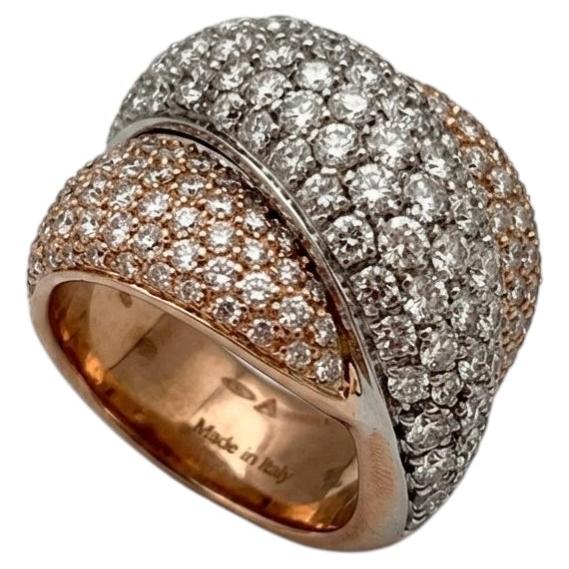 Damiani 5 Carat Diamond Gomitolo Multi-Tone Gold Cocktail Ring