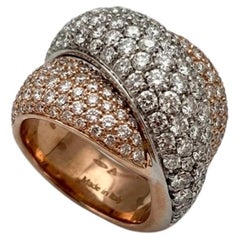 Bague de cocktail Damiani en or multicolore « Gomitolo » sertie d'un diamant de 5 carats