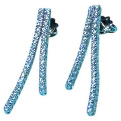 Pendientes Damiani con borla de diamantes en oro blanco 6.4G