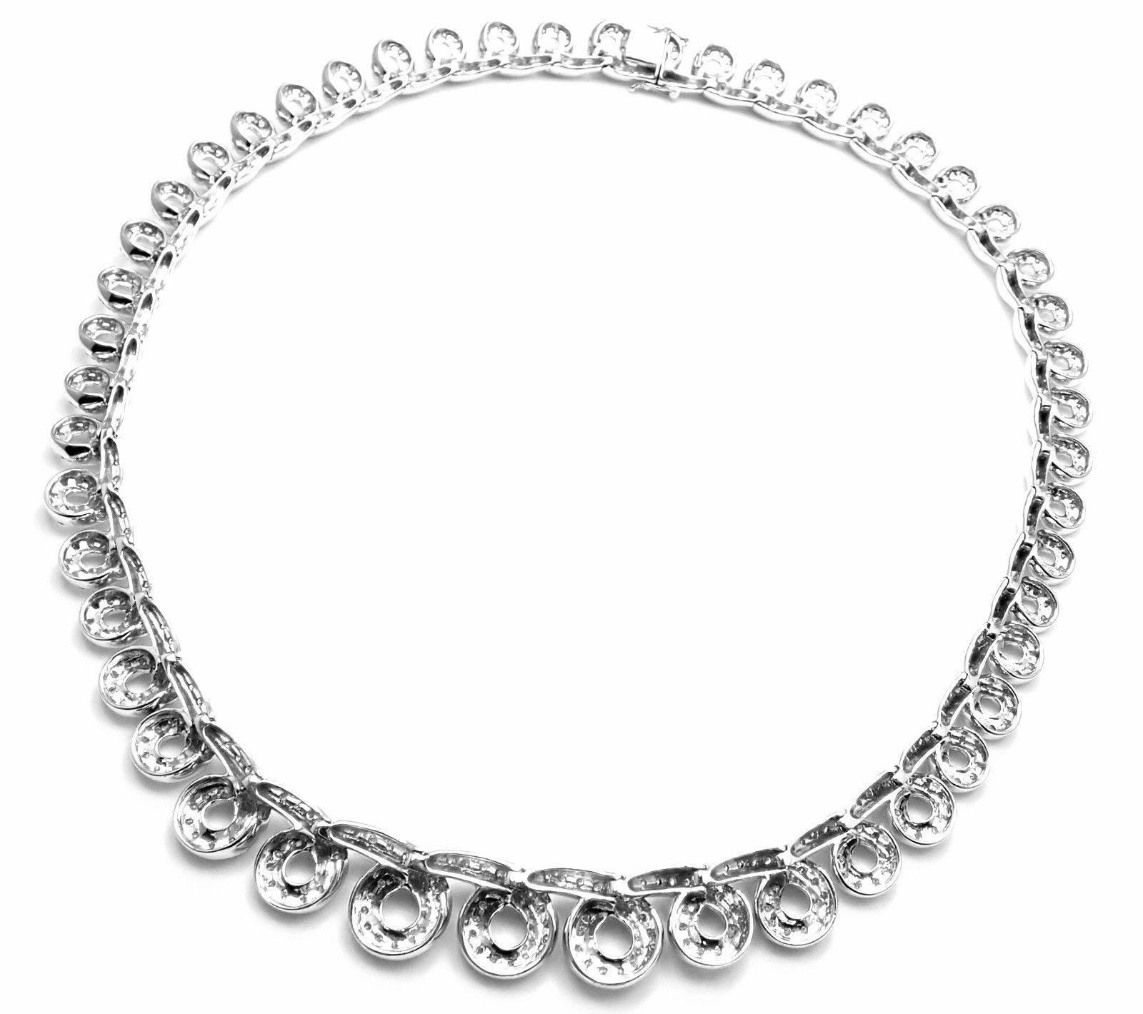 Women's or Men's Damiani 8 Carat Diamond White Gold Necklace