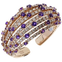 Damiani Amethyst and Diamond Bangle