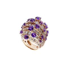 Damiani Amethyst and Diamond Ring