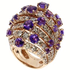 Anello Damiani con ametista e diamanti
