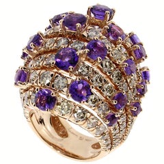 Damiani Amethyst and Diamond Ring