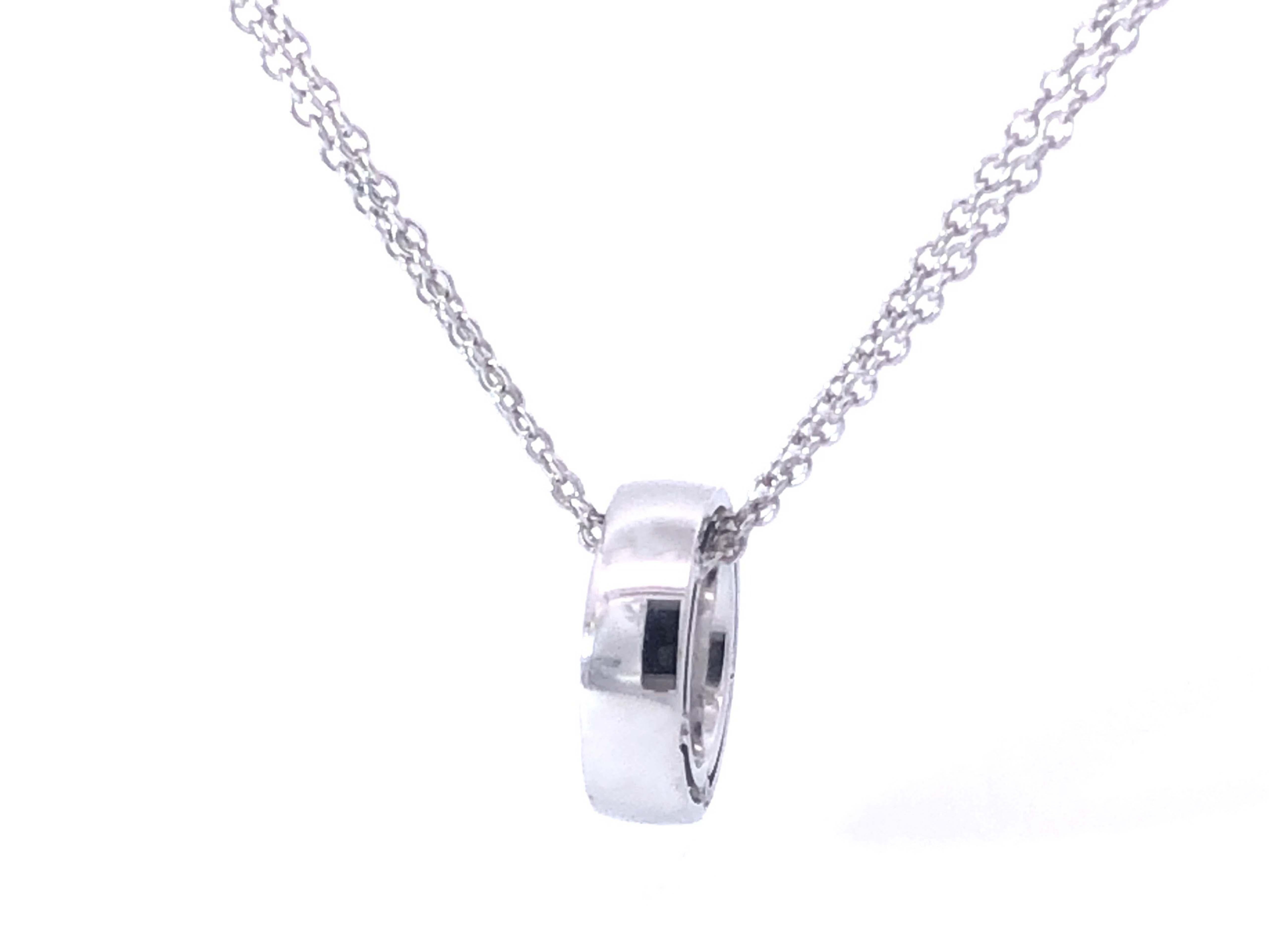 Modern Damiani and Brad Pitt Design 18K White Gold and Diamond Circle Necklace