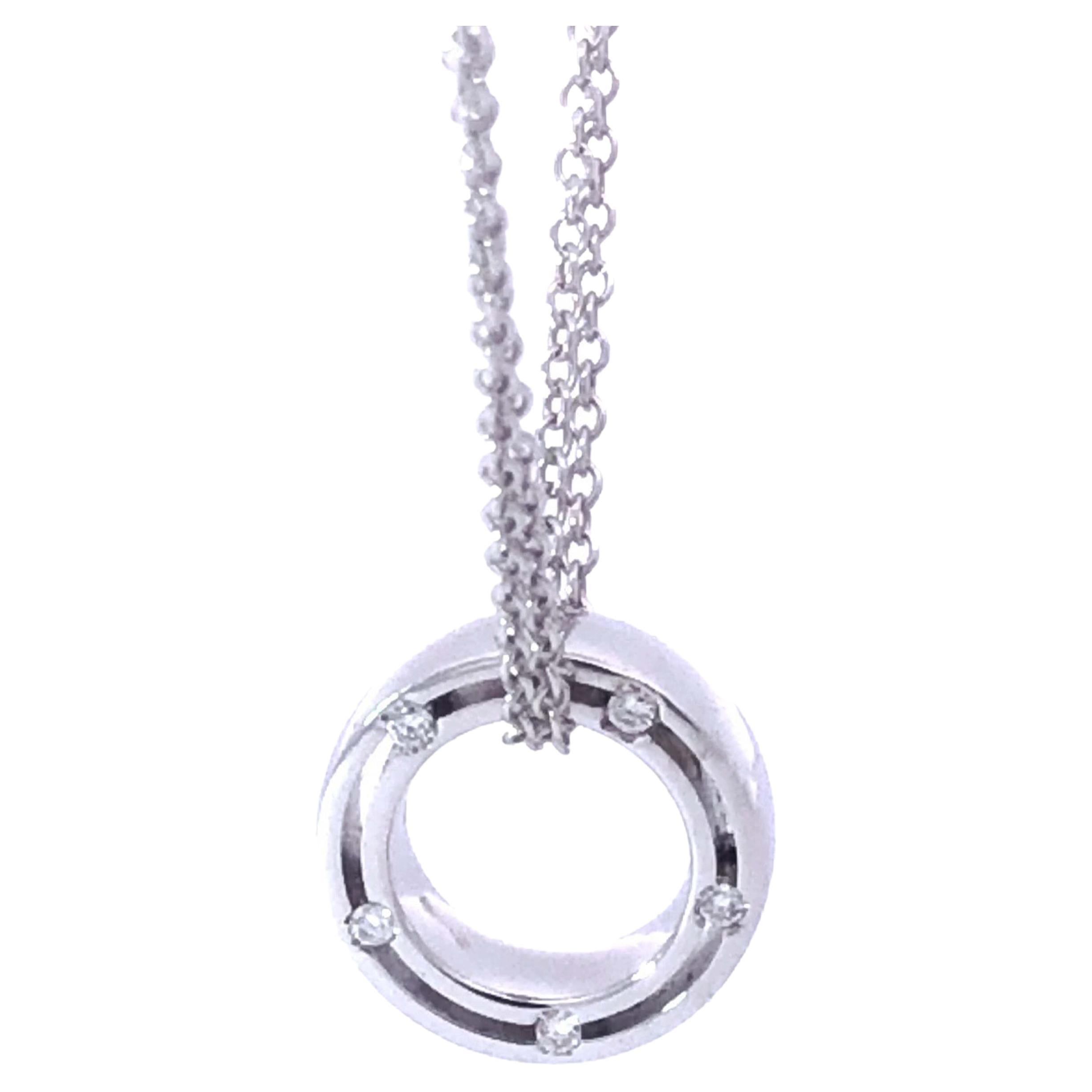 Damiani and Brad Pitt Design 18K White Gold and Diamond Circle Necklace