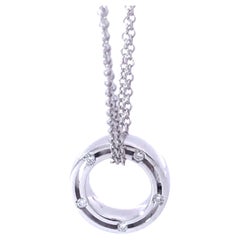 Damiani and Brad Pitt Design 18K White Gold and Diamond Circle Necklace