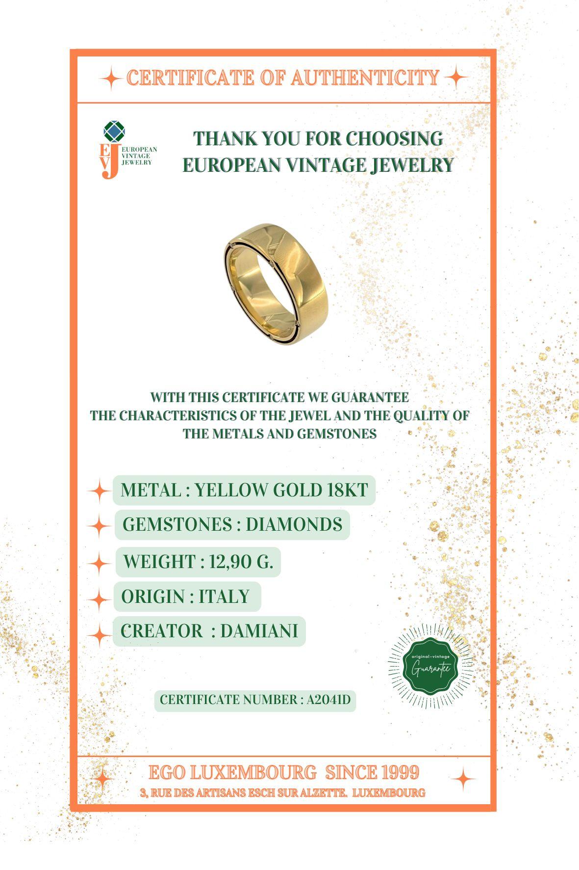 Damiani und Brad Pitt Gelbgold-Ring mit Diamanten im Angebot 9
